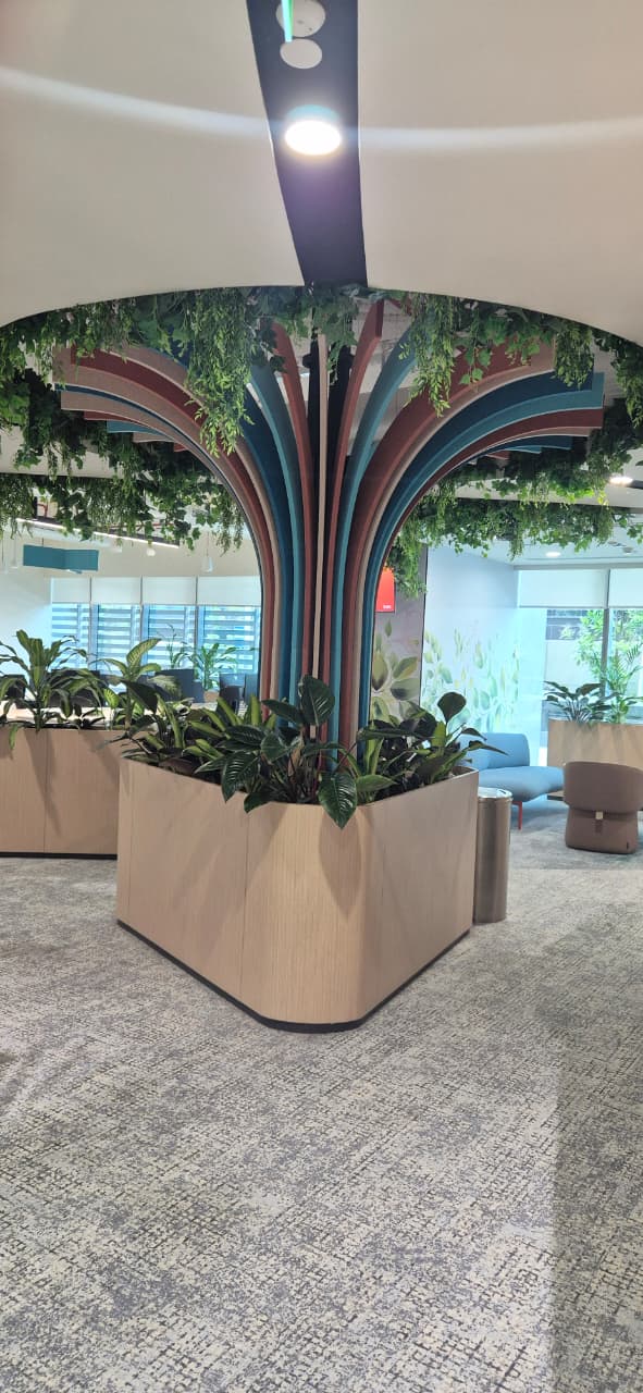 Vertical view of the GSK office workstation floor, Bengaluru